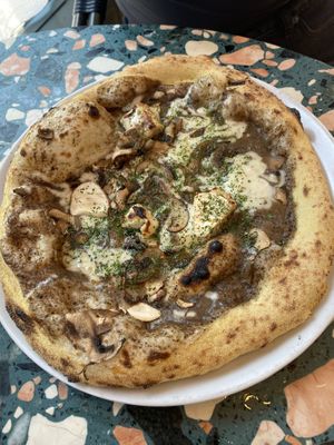 Black Truffle pizza  at Purezza in Manchester