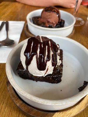 Chocolate brownie  at Purezza in Manchester