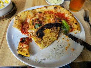 Burnt inedible part at Purezza in Manchester