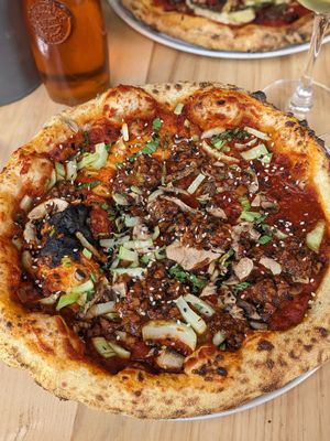 Gochujang pizza at Purezza in Manchester