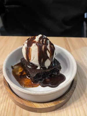 Salted caramel brownie   at Purezza in Manchester