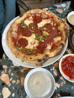 Pepperoni and agave   at Purezza in Manchester