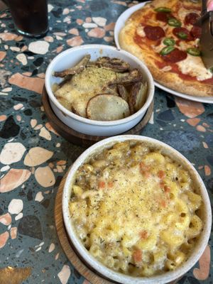 Mac & Cheese and Garlic Potatoes   at Purezza in Manchester