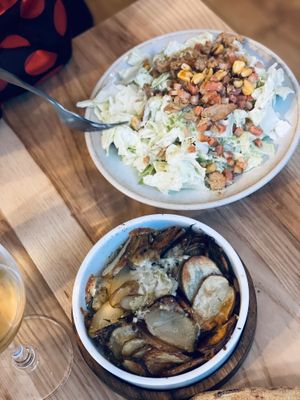 Salad and potatoes dish at Purezza in Manchester