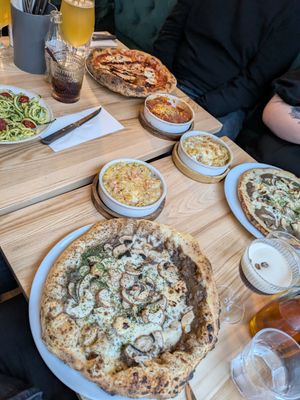 Funghi pizza at Purezza in Manchester