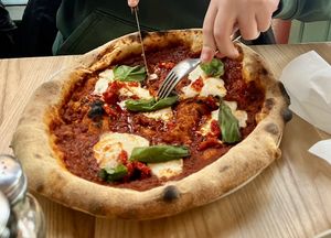 Lasagne pizza  at Purezza in Manchester