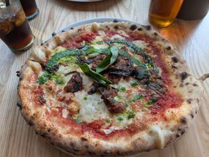 Parmigiana party pizza at Purezza in Manchester