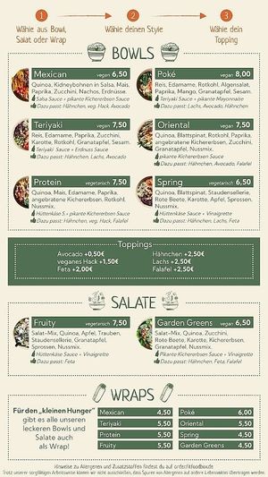 Speisekarte at FitFoodBox in Kassel