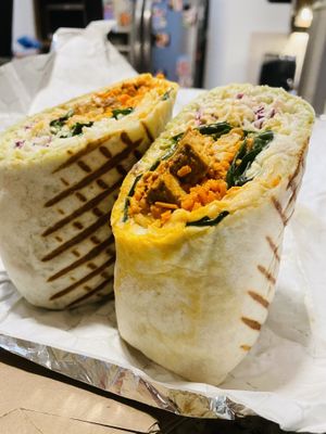 Buffalo burrito - filling and not too “Buffalo” flavored   at The Vegan Yacht in Austin