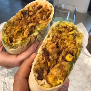 Frito Pie Wrap. Enough to split! at The Vegan Yacht in Austin