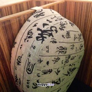 Comfy back cushions :-) at Veggie Source Restaurant in Hong Kong Island