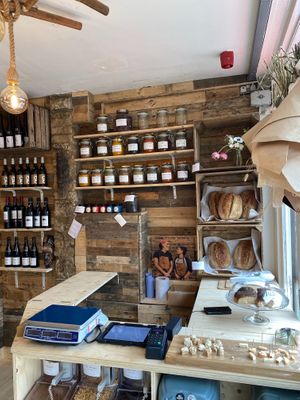 Counter and free samples at The 'Arty Vegan in North London