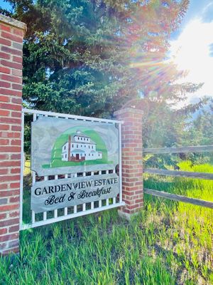 Front gate at Gardenview Estate Bed & Breakfast in Kettle Falls