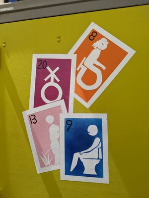 All gender handicap accessible bathroom at Nido's Backyard in Oakland