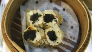 Prawn Roe dumplings, quite accurate. at Vegelink in Hong Kong Island