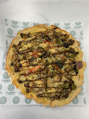 Vegan Roasted Vegetables Flat Bread at Gaia's Urban Eatery in Charlottetown