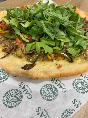 Vegan Mediterranean Flat Bread  at Gaia's Urban Eatery in Charlottetown