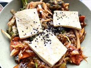 Veggie stir fry (with tofu)  at Gaia's Urban Eatery in Charlottetown