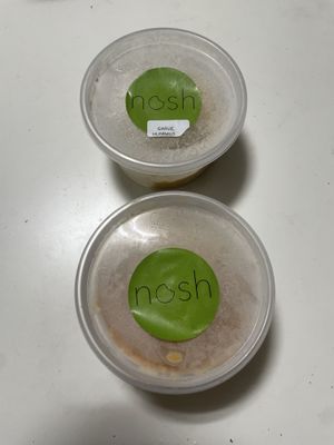 The best hummus in town. Garlic hummus & spicy hummus!   at Nosh in Seoul