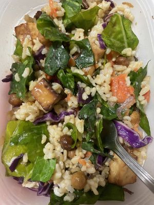 Buddha bowl mixing. Half of it is already gone!   at Nosh in Seoul