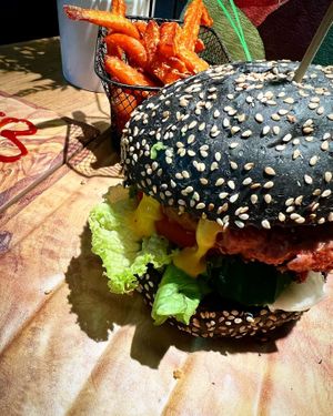 Smokey Temple Burger  at Vegan Temple Bar in Amsterdam