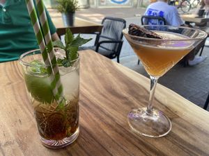 Long island (nice and fresh) and Pornstar martini (nice and sweet) at Vegan Temple Bar in Amsterdam