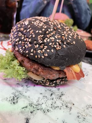 Smokey burger  at Vegan Temple Bar in Amsterdam