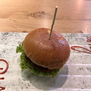 Green burger   at Vegan Temple Bar in Amsterdam