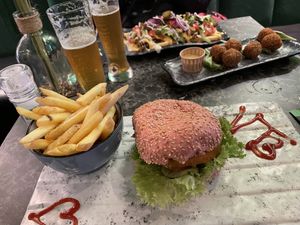 Chicken burger   at Vegan Temple Bar in Amsterdam