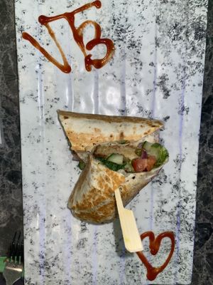 Falafel wrap that we shared    at Vegan Temple Bar in Amsterdam