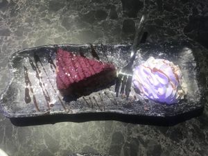 Summer Fruit Cheese Cake  at Vegan Temple Bar in Amsterdam