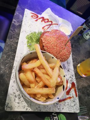 Burger at Vegan Temple Bar in Amsterdam
