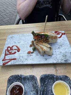 Shawarma wrap  at Vegan Temple Bar in Amsterdam