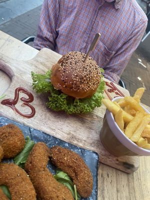 Ch*cken burger  at Vegan Temple Bar in Amsterdam