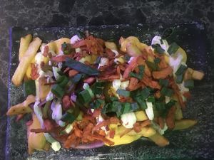 Bac*n Cheese Fries  at Vegan Temple Bar in Amsterdam