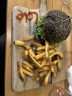 The temple Burger  at Vegan Temple Bar in Amsterdam