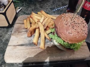 Classic burgers at Vegan Temple Bar in Amsterdam