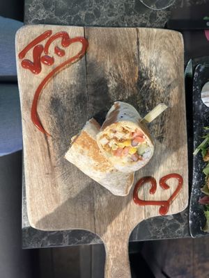 the chicken burrito  at Vegan Temple Bar in Amsterdam