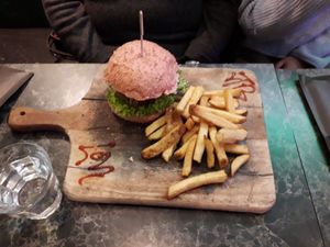 Italian burger at Vegan Temple Bar in Amsterdam