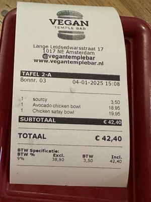   at Vegan Temple Bar in Amsterdam