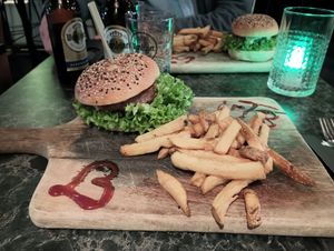 Classic burger. at Vegan Temple Bar in Amsterdam
