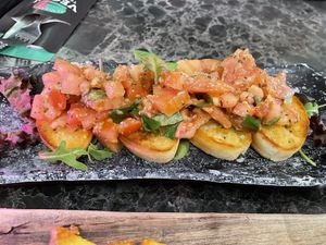 Bruschetta  at Vegan Temple Bar in Amsterdam