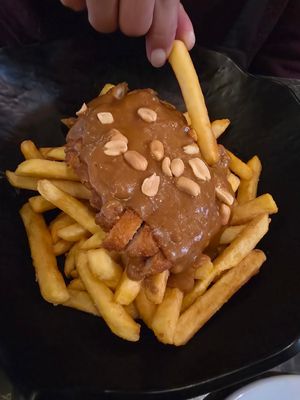 Chicken Satay Fries at Vegan Temple Bar in Amsterdam