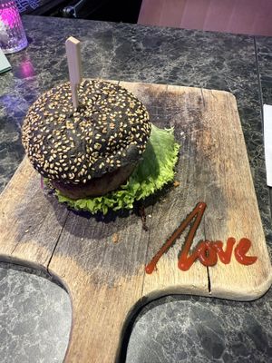 Best vegan food in Amsterdam! Truffle Burgen and bacon/ cheese fries. Wish I lived closer   at Vegan Temple Bar in Amsterdam