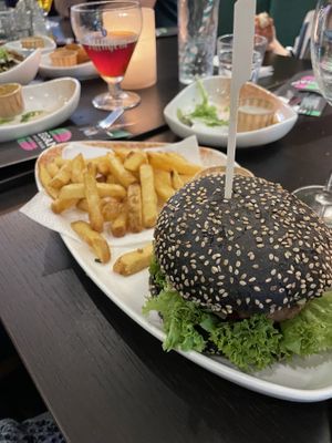Smokey temple burger  at Vegan Temple Bar in Amsterdam
