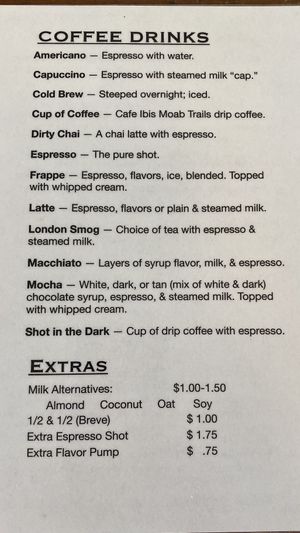 Menu  at The Coffee Depot in Mount Pleasant