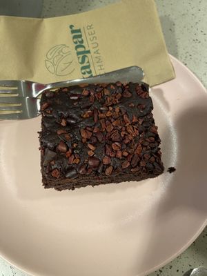 Brownie. Really good. Became our breakfast the next day due to being so full    at Kaspar Schmauser in Nuremberg
