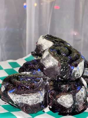 Galaxy rolls- wildberry filling and glaze  at The Indignant Platypus in Louisville