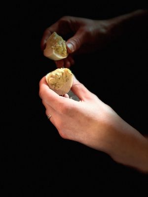 Vegan deviled eggs! Yes I promise they’re vegan  at The Indignant Platypus in Louisville