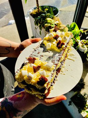 Chocolate Marshmallow Brownie stack! at The Indignant Platypus in Louisville